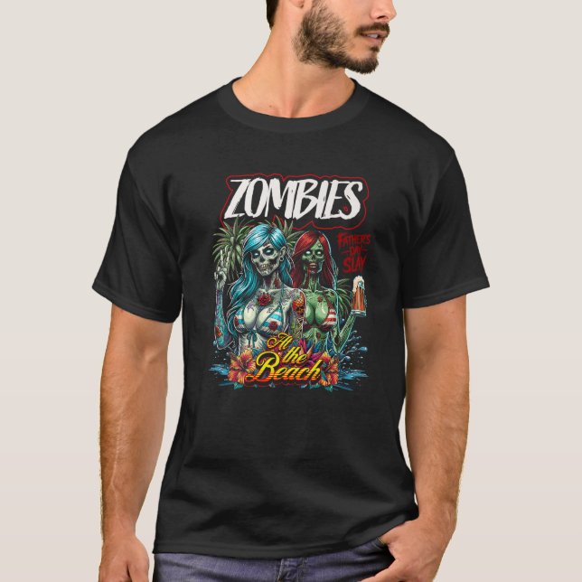 Camiseta Papai Noel Zombie Beach 2 Girls Horror Pai (Frente)