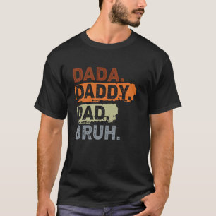 Camiseta Papai Papai Pai Bruh Retro Vintage Engraçado Dia d