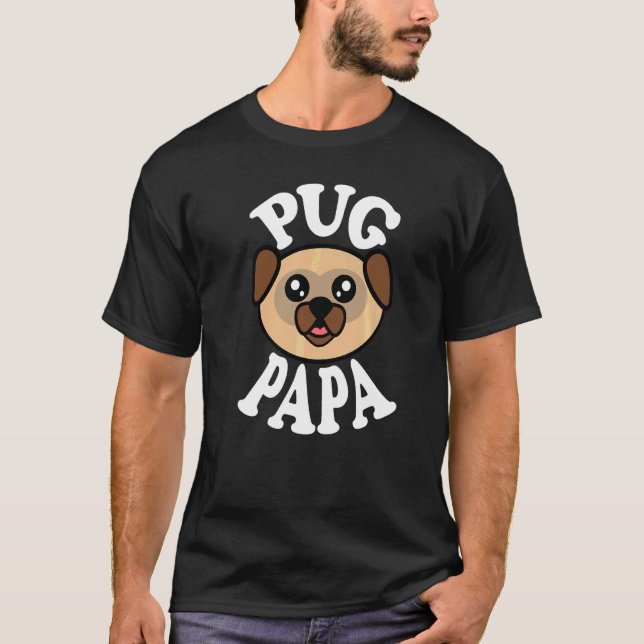 Camiseta Papai Pug Bonito Masculino   (Frente)