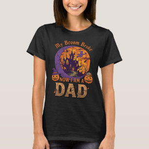 Camiseta Papai Quebrou a Vassoura Halloween Casa Assombrada