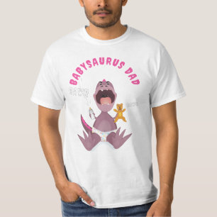 Camiseta Papai T-rex do Bebêsaurus Rosa