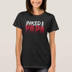 Camiseta Papai Tatuado Artístico Tatuador Homem Tatuado