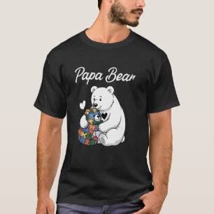 Camiseta Papai Urso Autismo Mãe Ama Filho Autista Conscient