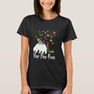 Camiseta Papai Urso Conscientização do Autismo Amor Apoio