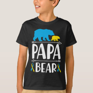 Camiseta Papai Urso da Síndrome de Down Consciente Orgulhos