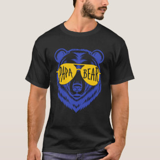 Camiseta Papai Urso Síndrome de Down Pai Filho Filha Amarel