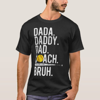 Camiseta Papai Vovô Pai Maninho Treinador de Softbol Vintag