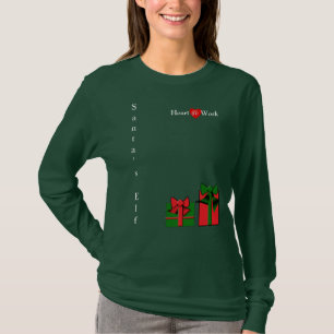 Camiseta Papais noeis # 1 Elf coração no trabalho