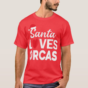 Camiseta Papais noeis Adora Orcas Engraçada Pássaros de Nat