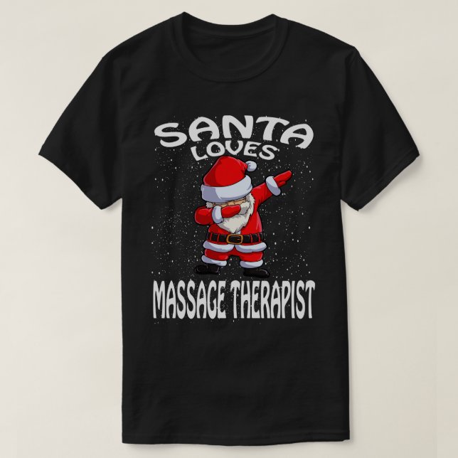 Camiseta Papais noeis adoram massagem terapista no Natal (Frente do Design)