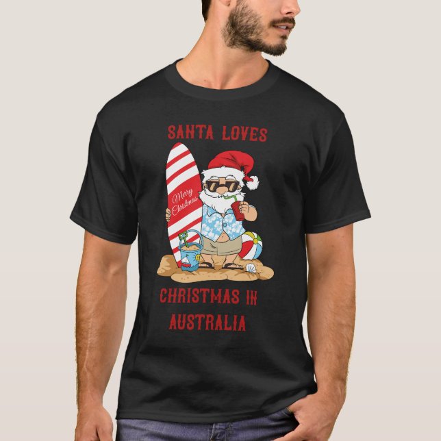 Camiseta Papais noeis adoram o Natal na Austrália (Frente)