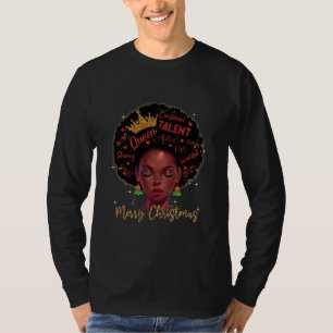 Camiseta Papais noeis Africanos da Rainha Negra Feliz Natal
