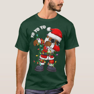 Camiseta Papais noeis Afro-Americanos Dabbing Tree Luz Xmas