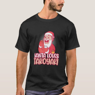 Camiseta Papais noeis ama Takoyaki natalino Takoyaki japonê