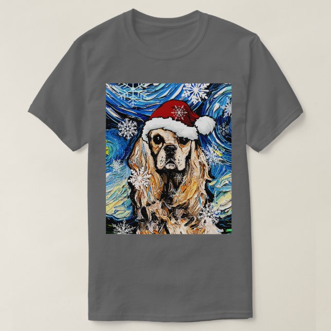 Camiseta Papais noeis Americanos do Cocker Spaniel (Frente do Design)