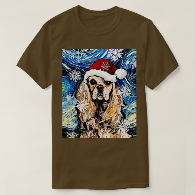 Camiseta Papais noeis Americanos do Cocker Spaniel (Frente do Design)