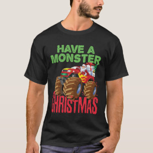 Camiseta Papais noeis Andando Caminhão Monstro Têm Natal Mo