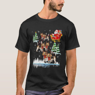Camiseta Papais noeis Andando Dachshund Reindeer Natal Paja