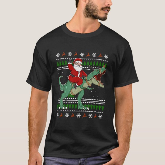 Camiseta Papais noeis Andando Dino Ugly (Frente)