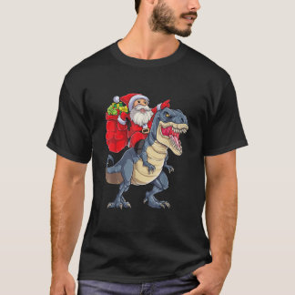 Camiseta Papais noeis Andando Dinossauro T rex Presentes de