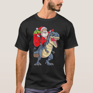 Camiseta Papais noeis Andando Dinossauros Rex Homens de Nat