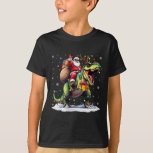 Camiseta Papais noeis Andando Dinossauros T Rex Homens de N