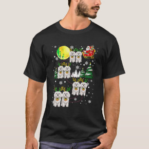 Camiseta Papais noeis Andando em Maltês no Natal
