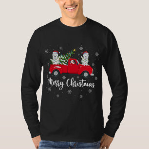 Camiseta Papais noeis Andando na Árvore de Natal Cachorro d