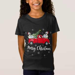 Camiseta Papais noeis Andando na Árvore de Natal Cristo de 