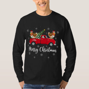 Camiseta Papais noeis Andando Na Árvore De Natal, Galinha D