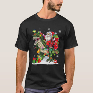 Camiseta Papais noeis Andando T Rex Dinossauro Natal 2023 M