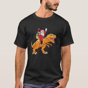 Camiseta Papais noeis Andando Trex Crianças Engraçadas Dino