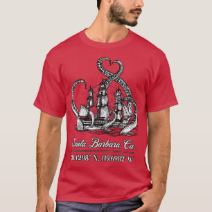 Camiseta Papais noeis Barbara CA Coordenadas Náuticas Octop