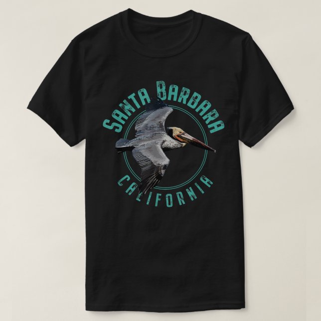 Camiseta Papais noeis Barbara California Pelican Design T S (Frente do Design)