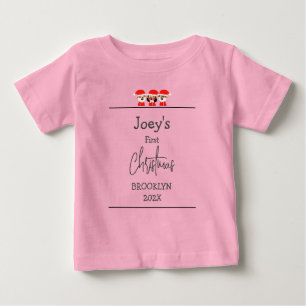Camiseta papais noeis. bebê primeiro Natal