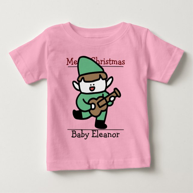 Camiseta papais noeis. bebê primeiro Natal (Frente)