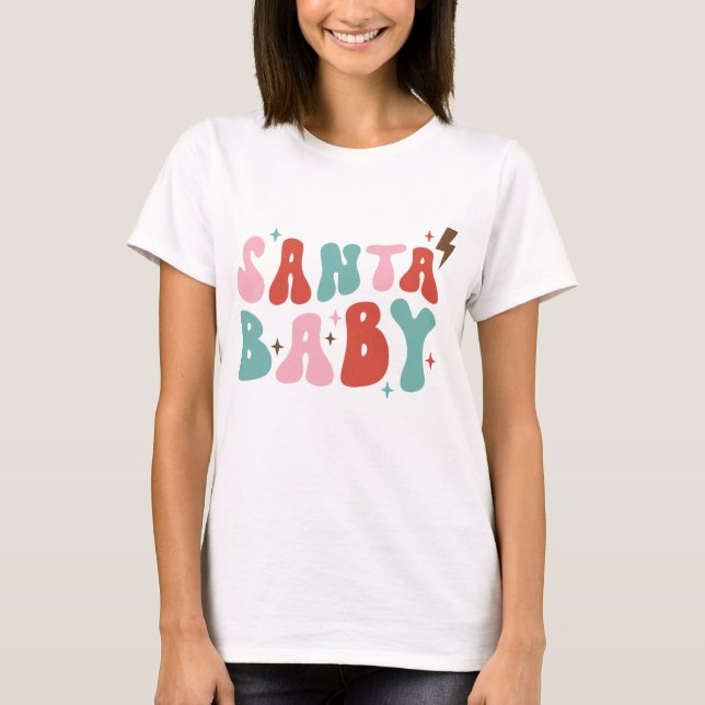 Camiseta Papais noeis Bebê Retro Natal (Frente)
