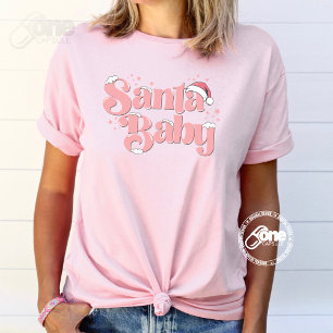 Camiseta Papais noeis Bebê Rosa Fresco Natal