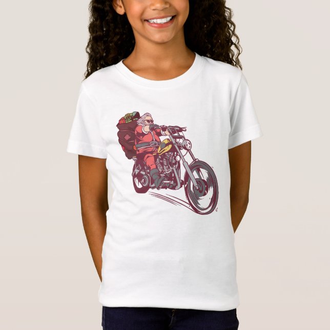 Camiseta Papais noeis Biker Figurino de Natal para Convite  (Frente)