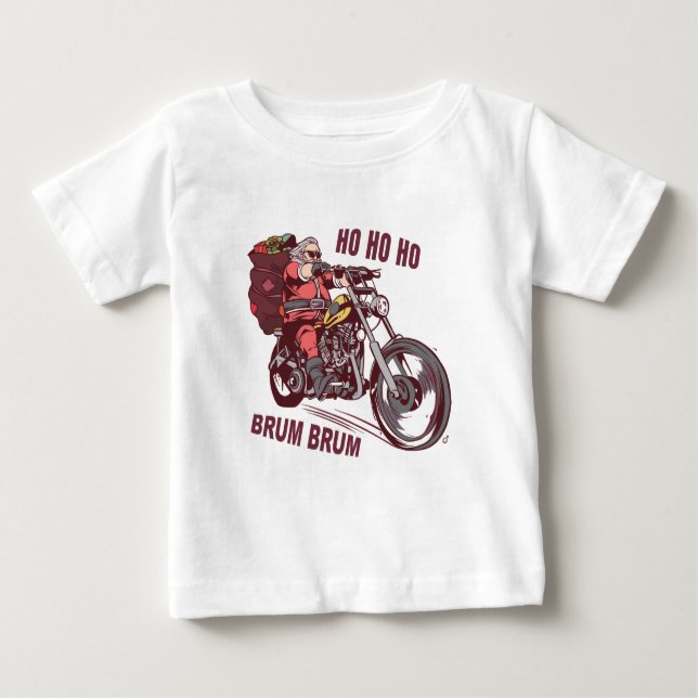 Camiseta Papais noeis Biker Figurino de Natal para Convite  (Frente)