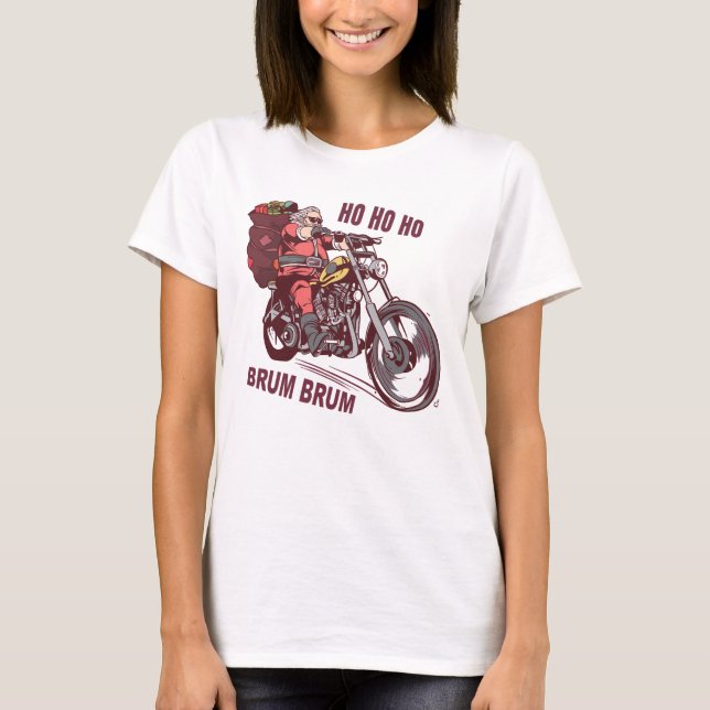 Camiseta Papais noeis Biker Figurino de Natal para Convite  (Frente)