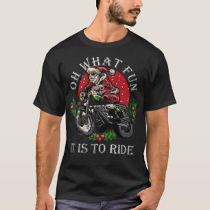 Camiseta Papais noeis Biker Ventilador de motocicleta Feliz