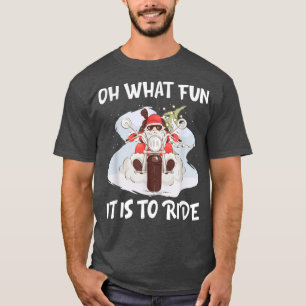 Camiseta Papais noeis Biker Ventilador de motocicleta Feliz