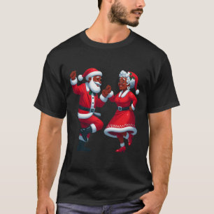Camiseta Papais noeis Black African American, dançando nata