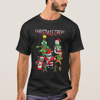 Camiseta Papais noeis Black African Christmas Crew Flossi