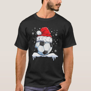 Camiseta Papais noeis Bola de Futebol Boinas de Natal Papai
