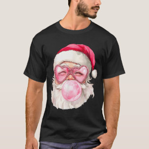 Camiseta Papais noeis Bolha de Natal Goma Rosa Óculos de so