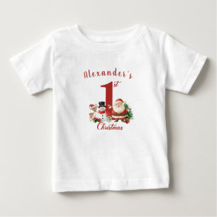 Camiseta Papais noeis, boneco de neve, veado Bebê é o prime