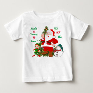 Camiseta Papais noeis bonitos estão vindo para a cidade