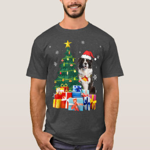 Camiseta Papais noeis Borda Coca Collie Árvore de Natal Mui